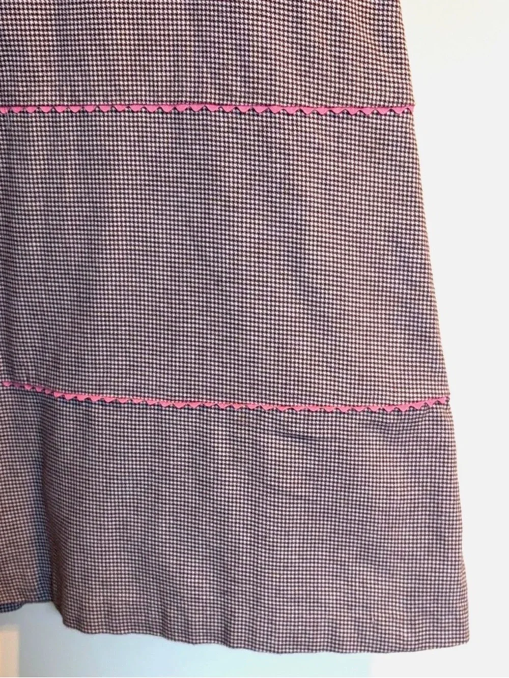 Claire & Charlie Girls 6X Boutique Dress Brown Pink Houndstooth Back To School